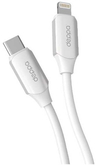 Кабель Deppa Silk, USB-C/Lightning, 1,2 м, белый (72537)