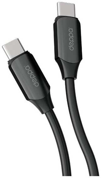 Кабель Deppa Silk, USB-С/USB-С, 60 Вт, 1,2 м, черный (72536)