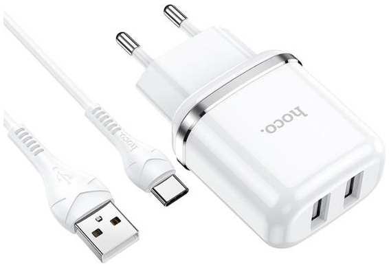Сетевое зарядное устройство HOCO N4 USB Type-C, 1 м, белое (7687029) 90154772771