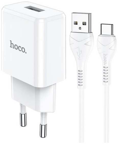 Сетевое зарядное устройство HOCO N9 USB Type-C, 1 м, белое (7687017) 90154772773