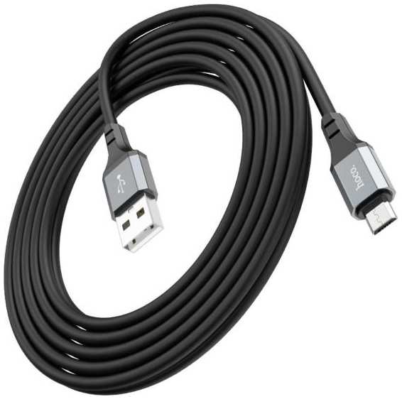 Кабель Hoco microUSB/USB, 2,4А, оплётка силикон, 3 м, чёрный (X92) 90154773359