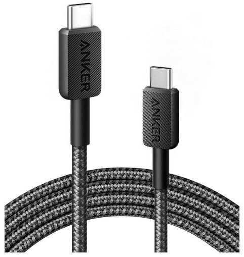 Кабель Anker PowerLine 322, 2хUSB Type-C, 90 см, черный (A81F5)