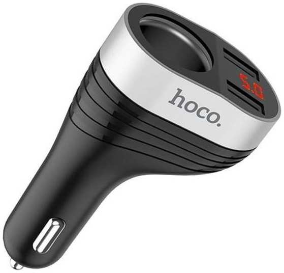 Автомобильное зарядное устройство HOCO Z29, 2хUSB, 3,1 А, LED дисплей, черное (7636814) 90154778771
