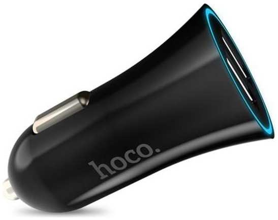 Автомобильное зарядное устройство HOCO UC204, 2хUSB, 2,4 А, черное (9881820) 90154778774