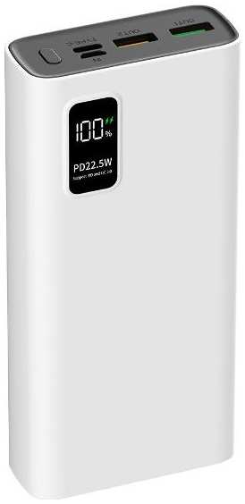 Внешний аккумулятор Pero Li-Pol Оutput USB-C + 2хUSB-A 20000mAh White (PB06WH) 90154792076