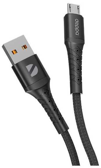 Кабель Deppa Armor USB/microUSB, 1 м, черный (72515)