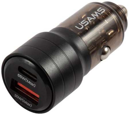 Автомобильное зарядное устройство Usams US-CC176 C36 95W Aluminum Alloy A+C, черное (CC176CC01)