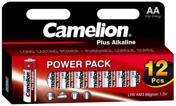 Батарейки Camelion Plus Alkaline AA (LR6), 12 шт (LR6-HP12) 90154802949