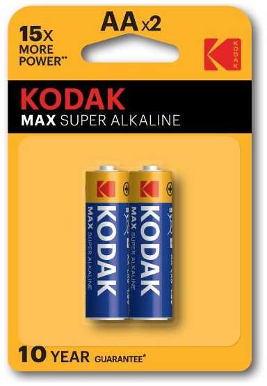 Батарейки Kodak Max Super Alkaline АА (LR6), 2 шт (LR6-2BL) 90154806435