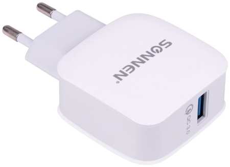 Сетевое зарядное устройство Sonnen USB, QC 3.0, 3 А, белое (455506) 90154815097