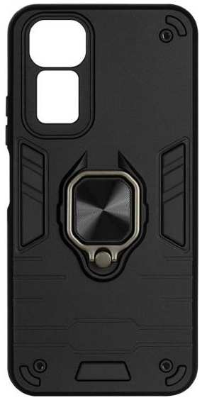 Чехол DF с металлической пластиной для магнитного держателя и кольцом для Xiaomi Redmi Note 12s Black (xiArmor-02) 90154817114
