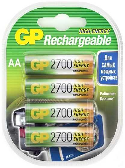 Аккумуляторы GP АА, 2700mAh, 4 шт (270AAHC-2DECRC4)