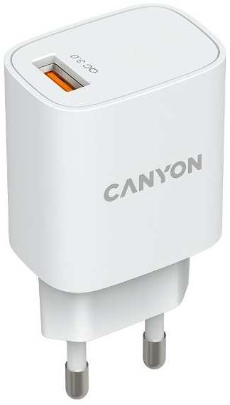Сетевое зарядное устройство Canyon H-18-01, USB-A QC3.0 18W (CNE-CHA18W) 90154836315