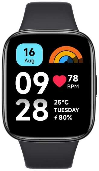 Смарт-часы Xiaomi Redmi Watch 3 Active Black (M2235W1) 90154838013
