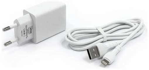 Сетевое зарядное устройство Mirex Lightning-USB A, 2400 мА White (U16iWH) 90154845760