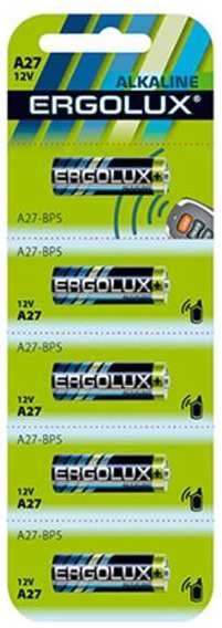 Батарейки Ergolux А27A, 12В, 5 шт (A27-BP5)