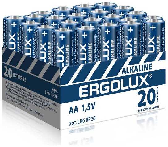 Батарейки Ergolux Alkaline LR6 (АА), 1,5В, 20 шт (BP20)