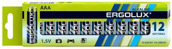 Батарейки Ergolux Alkaline LR03 (AAA), 1,5В, 12 шт (BP-12) 90154850420