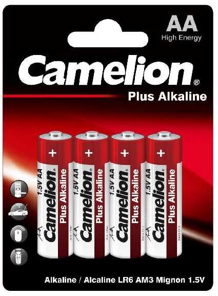 Батарейки Camelion Plus Alkaline LR6 (АА), 1,5В, 4 шт (LR6-BP4)