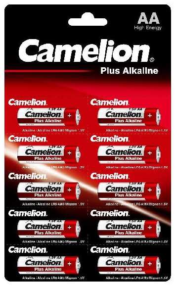 Батарейки Camelion Plus Alkaline LR6 (АА), отрывные, 1,5В, 10 шт (LR6-BP1x10P)