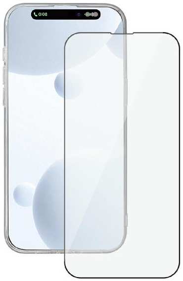 Защитное стекло с рамкой 2.5D Deppa Classic Full Glue для Apple iPhone 15 Pro Max, черная рамка, 2 шт (62956)