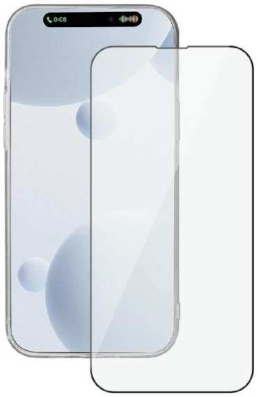 Защитное стекло с рамкой 2.5D Deppa Classic Full Glue для Apple iPhone 15, черная рамка, 2 шт (62959)