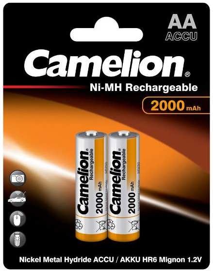 Аккумуляторы Camelion AA-2000 mAh, 2 шт (NH-AA2000BP2) 90154857393