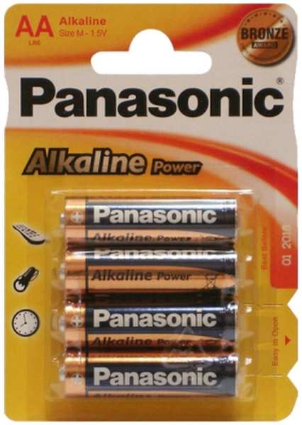 Батарейки Panasonic LR6 (AA), 1,5 В, 4 шт (LR6REB/4BPR) 90154864937