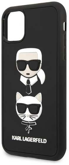 Чехол Karl Lagerfeld 3D Rubber Karl & Choupette для iPhone 11, (KLHCN61IK3DKC)