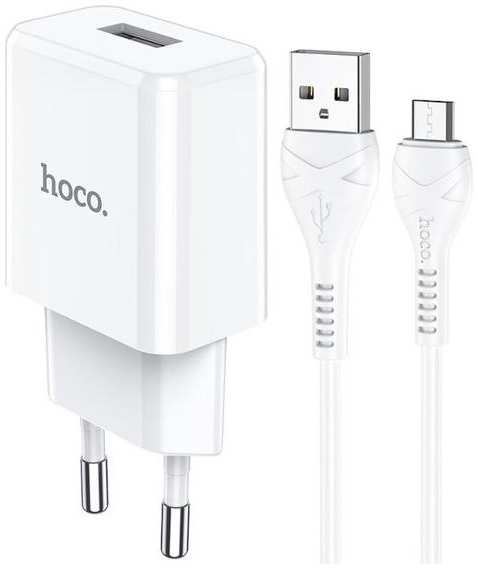 Сетевое зарядное устройство HOCO N9, USB + кабель microUSB