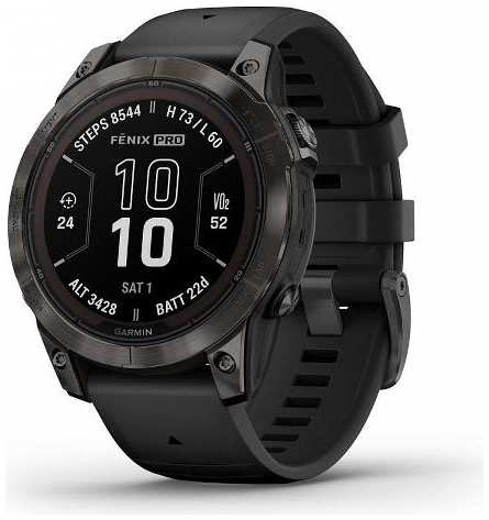 Смарт-часы Garmin Fenix 7 Pro Sapphire Solar Edition Carbon Gray DLC Titanium with Black Band (010-02777-10) 90154890563