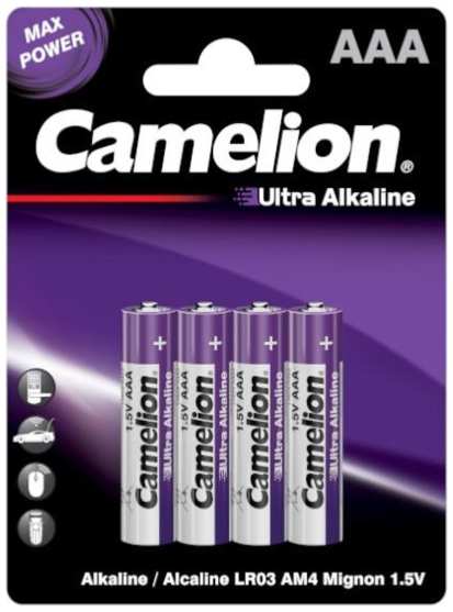 Батарейки Camelion Ultra BL-4 LR03 (AAA), 1,5В, 4 шт (LR03-BP4UT) 90154892474