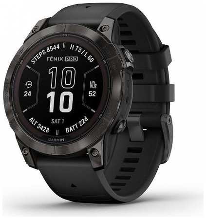 Смарт-часы Garmin Fenix 7 Pro Sapphire Solar, титановый угольно-серый DLC корпус с черным ремешком (010-02777-11) 90154899579