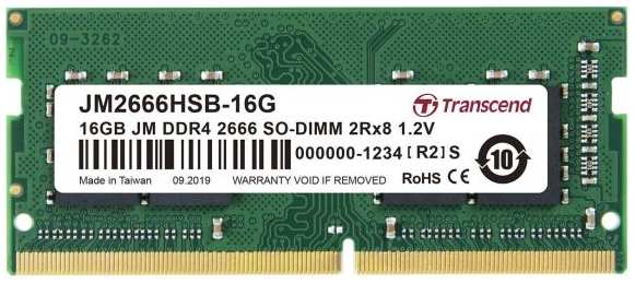 Оперативная память Transcend 16GB DDR4 SO-DIMM (JM2666HSB-16G)
