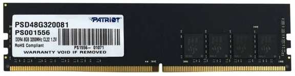 Оперативная память Patriot Signature 8GB DDR4 3200Mhz (PSD48G320081) 9092044341
