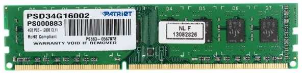 Оперативная память Patriot Signature 4GB (PSD34G16002) 9092044348