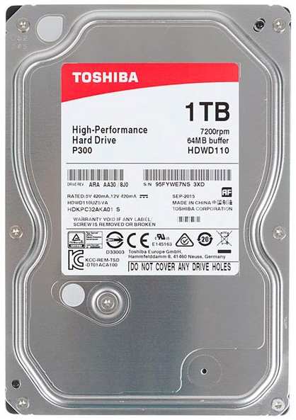 Жесткий диск Toshiba P300 1TB (HDWD110UZSVA) 9092044939