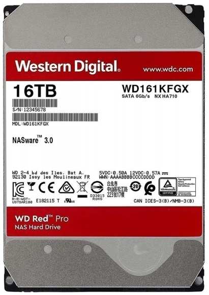 Жесткий диск WD 16TB Pro (WD161KFGX)