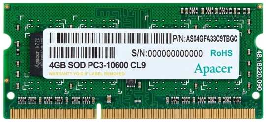 Оперативная память Apacer 4GB DDR3 SO-DIMM (AS04GFA33C9TBGC) 9092078405