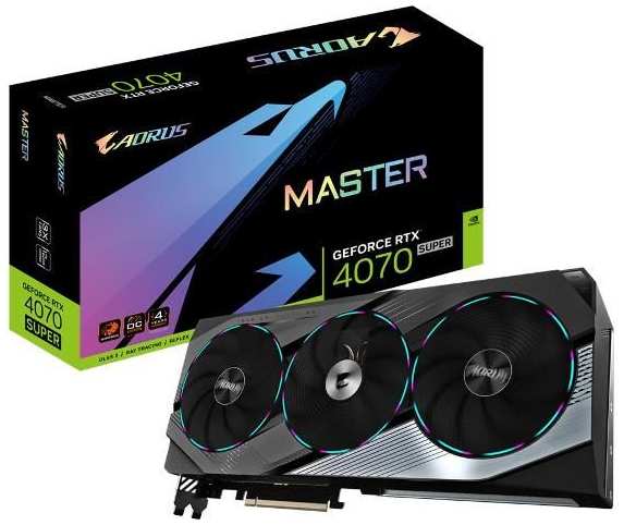 Видеокарта GIGABYTE Aorus GeForce RTX 4070 Super Master 12GB (GV-N407SAORUS)