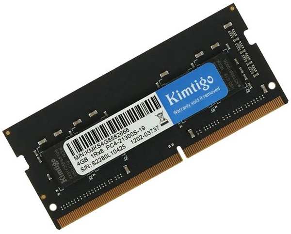 Оперативная память KIMTIGO DDR4 4GB 2666MHz SO-DIMM (KMKS4G8582666) 9092152226