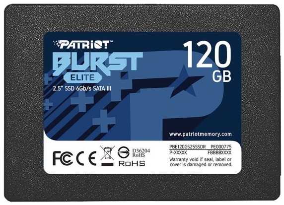 SSD накопитель Patriot Memory Burst Elite 120GB (PBE120GS25SSDR) 9092153750