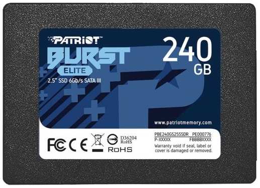 SSD накопитель Patriot Memory Burst Elite 240GB (PBE240GS25SSDR)