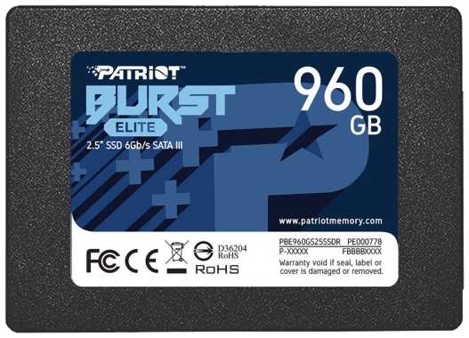 SSD накопитель Patriot Memory Burst Elite 960GB (PBE960GS25SSDR) 9092156160