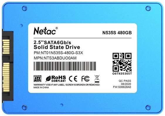 SSD накопитель NETAC N535S 480GB (NT01N535S-480G-S3X)