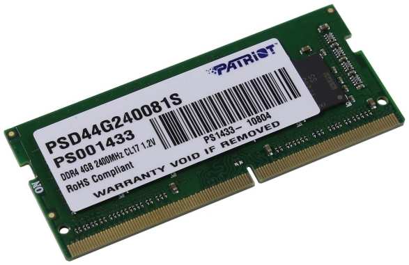 Оперативная память Patriot Memory Signature DDR4 2400Mhz 4GB (PSD44G240081S) 9092156728