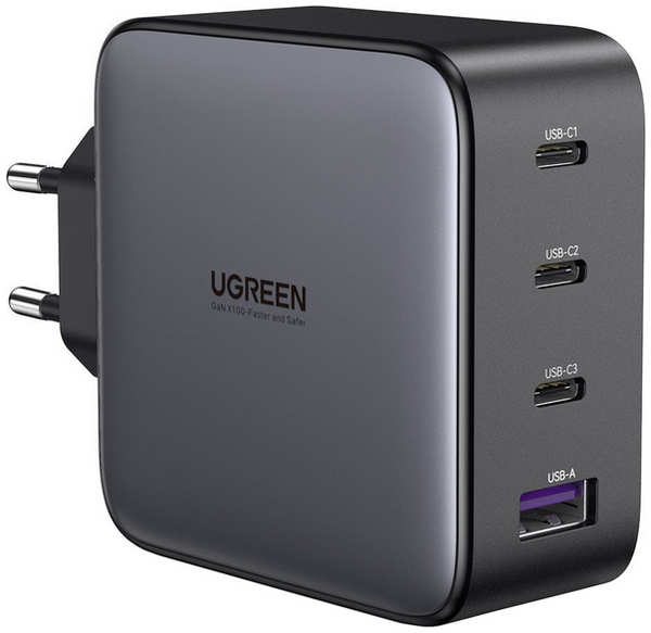 Сетевое зарядное устройство UGREEN USB A + 3хUSB C 100W GaN Tech Fast Charger (40747) 9092264298