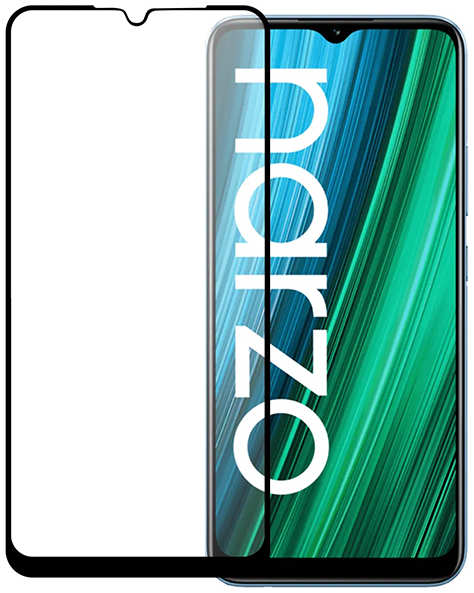 Защитное стекло с рамкой PERO для Realme Narzo 50A Black (PGFG-RN50A)
