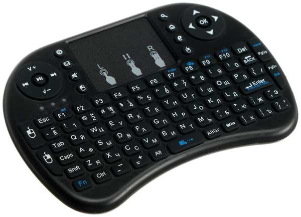 Клавиатура портативная LuazON BKB-1.0, для ТВ, ПК и мобильных устройств, черная (4432434)