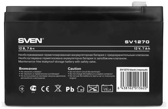 Аккумуляторная батарея для ИБП SVEN SV1270, 12V, 7Ah, F2 (SV-0222007) 9092293333